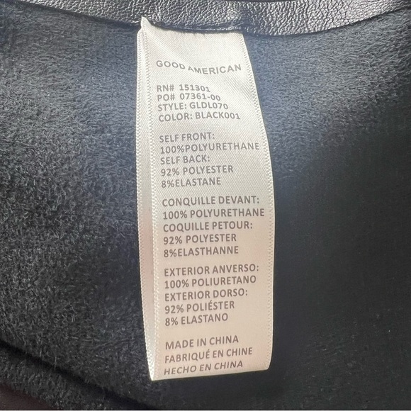 GOOD AMERICAN Black Vacay Faux Leather Dress Sexy Sleeveless Open Back Sz L NWT - Picture 14 of 16